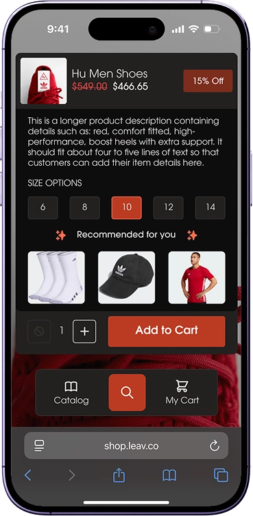 Keep shopping screen